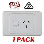 1 x Single 10AMP Power Point GPO - White Electrical Supplies Standard - SAA