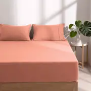 Dreamaker Superfine Washed Microfibre Combo Fitted Sheet Set Pink Clay Single Bed