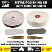 150mm Aluminium Polishing Kit for Bench Grinder (Buffs /Compounds/Spindles)