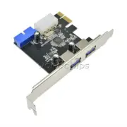 2 Ports PCI Express USB 3.0 Front Panel 4-Pin & 20 Pin Control Card Adapte New