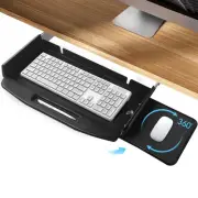Adjustable Steel Under Desk Keyboard Tray with 360&#176; Rotating Mouse Platform