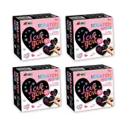 4x Avenir Scratch Note Books Love Singles Drawing Game Messages/Greetings 3y+