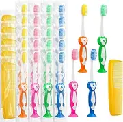 HAIFOTRVA 120 Pcs Disposable Toddler Toothbrushes, Suction Cup Bulk Kids Toothbrushes with 5 in Comb, Individually Wrapped Animal Toothbrush for Home, School, Camp, Daycare, Travel
