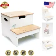 Forest Steps Kids' Lightweight Step Stool with Storage - Safe & Portable