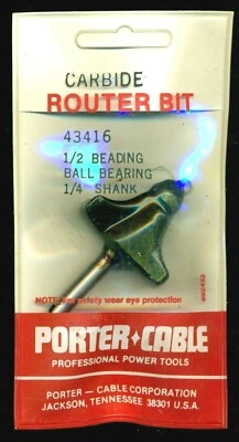 Porter Cable 43416 1/2" Beading Carbide Router Bit 1/4" Ball Bearing Shank