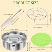 304 Stainless Steel Flan Mold with Lid Sturdy Flan Pan with Spatula Steam tegVS