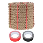 1.1 Inch x 59ft Heavy Thick Natural Jute Rope Twine Rope with 2 Roll Tapes
