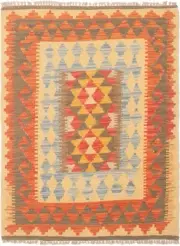 Vintage Hand Woven Carpet 2'11" x 4'0" Traditional Wool Kilim Rug