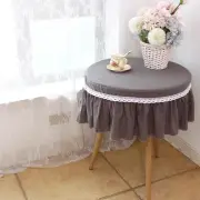 Modern Round Tea Table Cloth Plaid Check Dust Cover Retro Lace Parlor Decors New