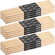 TAICHEUT 72 Pieces 36 Pairs 5a Drumsticks, Maple Wooden Drum Sticks, Wood Tip Drumstick Bulk, Percussion Accessories for Drummer, Beginner, Drumming, Practice, and Performance (Yellow)