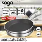 SOGA Stainless Steel Fry Pan 20cm 30cm Frying Pan Induction Non Stick Interior