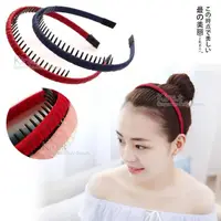 在飛比找momo購物網優惠-【kiret】韓國極簡質感繞布素色齒梳髮箍 防滑帶齒波浪頭箍