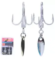 New 10* Strong Treble Fishing Hook High Carbon Steel & Blade Spinner Lure Tackle