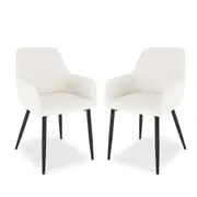 Raynie Boucle Dining Chair (Set of 2) - Cream White Cream White