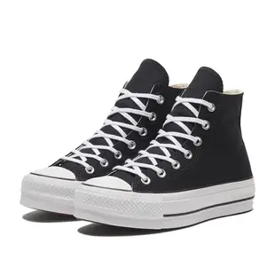 【CONVERSE】休閒鞋 帆布鞋 厚底鞋 女鞋 CTAS LIFT HI 高筒 黑-560845C