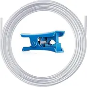 PTFE Teflon Tubing 5M with Cutter, 2.5mm ID × 4mm OD PTFE Teflon Tube Fits Direct Drive Extruder 3D Printer, for Bambu Lab A1/A1 mini/P1P/P1S/X1C, Creality K1/K1 Max/Ender 3 V3 (White)