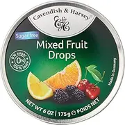 Cavendish & Harvey Sugar Free Mixed Fruit Drops, 10 x 175 Grams