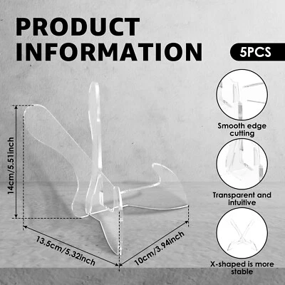 5Pcs Acrylic Bowl Display Stand X Shape Acrylic Plate Stand Clear Bowl AU`-