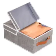 Storage Boxes with Lids, Foldable Blanket Basket, Linen Closet 0rganizers wit...