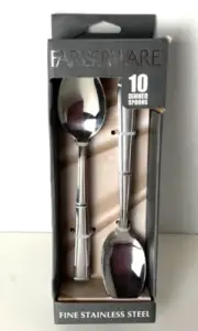 Farberware Metropolitan 10 Dinner Spoons Fine Stainless Steel Brand New In Box