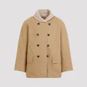 [Universal Works] Universal Works-Sand Beige Reversible Mackinaw Jacket-Uomo S STAND