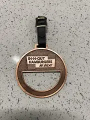 Rare In-N-Out Burger Logo Golf Towel Holder INO Metal Leather