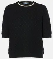 ['S Max Mara] 'S Max Mara Tibet wool and cashmere top UK 4 white