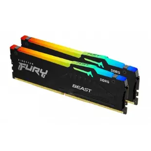 【Kingston 金士頓】FURY Beast RGB DDR5 5600 32GB (16GB x2) PC 記憶體 黑 (KF556C36BBEAK2-32) *超頻