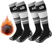 [Findway] Ski Socks, Merino Wool Ski Thermal Socks Women Men Knee High Warm Snow Socks Soft Breathable Warm Winter Outdoor Long Ski Socks for Skiing Skating Snowboarding, 2 Pairs/3 Pairs