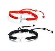 Couples Matching Cross Rope Christian Bracelet