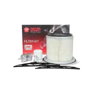 Sakura Front Wiper Blades & Filter Service Kit for Nissan Patrol GU 4.5L 4.8L
