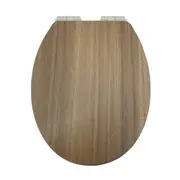 Brown Woodgrain Soft Close Toilet Seat