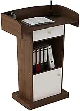 Lectern Podium Stand, Simple Lecterns Laptop Desk Podium Stand with Open Storage Teacher Podiums Spacious Drawer Lightweight Standing Lectern,
