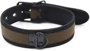 Restraint Bondage Neck Collar Buckle Ring Adjustable Size for Men Women (brown)
