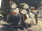 Christmas Winter Wonderland Snowman Snowmen Table Runner Navy Blue 13x70 Tassels