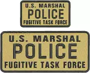 U S MARSHAL POLICE F TASK FORCE EMB PATCH4.75X11 HOOK ON BACK/TAN/black