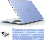 IBENZER Compatible with 2025 2024 M2 MacBook Pro 13 Inch Case 2025-2016 M1 A2338 A2289 A2251 A2159 A1989 A1706 A1708, Hard Shell Case&Keyboard Cover&Type C for Mac Pro 13,Serenity Blue,T13SRL+1TC