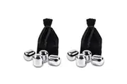 2x 4pc Bartender Stainless Steel Wine Pearls Reusable Ice Cube Set w/Velvet Bag