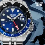 【SEIKO 精工】5 SPORTS系列運動機械錶GMT雙時區藍面42.5㎜款 SK004(SSK003K1/4R34-00A0B)