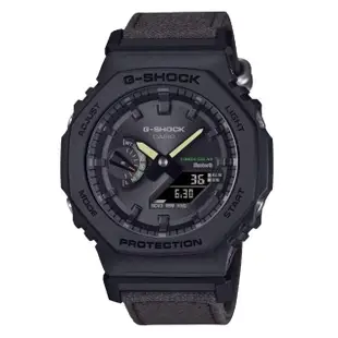 【CASIO 卡西歐】G-SHOCK 藍牙 太陽能 八角形錶殼 農家橡樹布質錶-棕(GA-B2100CT-1A5)