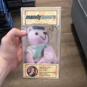 NWT Mandy Moore limited edition rare bear, Ripped plastic, Cracked Case