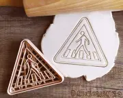 Crosswalk Road Sign Pedestrians Pavement Street Cookie Cutter Pastry Fondant