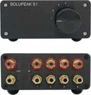 RCA Switch Stereo 4 in 1 Out Audio Signal Source Switcher Hifi Input Selector Sp
