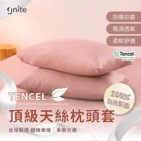 在飛比找momo購物網優惠-【GNITE】台灣製造 頂級天絲TENCEL枕頭套-2入組(