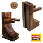 NEW Mission Style Wooden Stand for Safety Razor Straight Razor and Shaving Brush