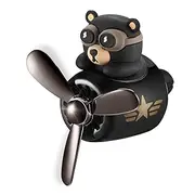 Teddy Bear Car Air Fresheners Vent Clips - Cute Diffuser Automatic Air Freshener Bear Car Freshener - Car Refreshers Black Fan Diffuser - Vent Clips for Car Freshies Perfume Fan 62x60x53mm
