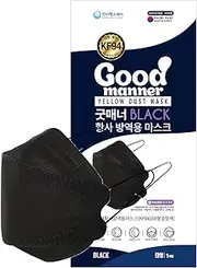 KF94 Disposable Face Safety Mask ,Black, Breathable Mask for Adults – Good Manner