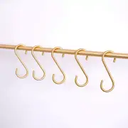 5PCS S Hooks Kitchen Bathroom Holder Meat Pan Utensil Clothing Hanger Brass Home