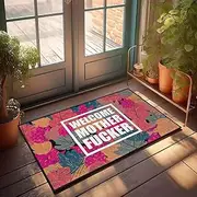 Farmhouse Door Mats Outdoor Welcome Mother er Doormat Spring Welcome Mats Outdoor Cave Man Bar (Color : Colour, Size : 65X90CM)