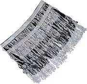 [Yardenfun] Sparkly Sequin Fringe Hip Scarf for Women and Costume Accessory Shimmering Tassel Skirt for Festival Performance Mermaid Net Skirt